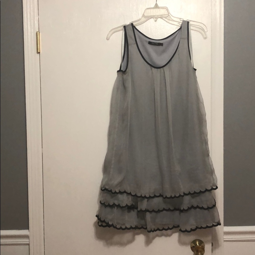 Ruffled dusty blue baby doll dress